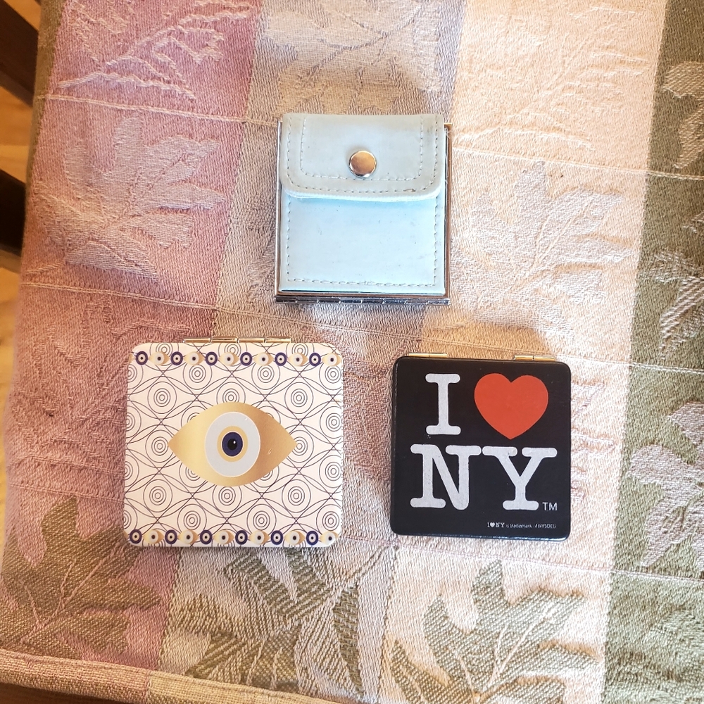Lot Of 3 Compact Mirrors For Pocket Or Purse